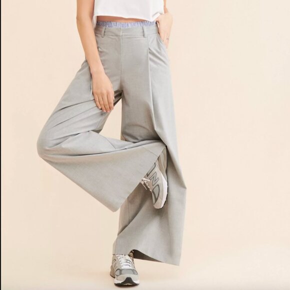 NWT Anthropolgie Maeve Boxer Detail Pleat-Front Trousers - Picture 3 of 8